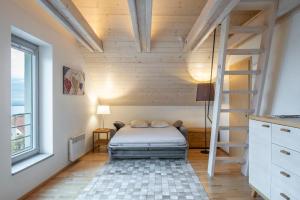 Ένα ή περισσότερα κρεβάτια σε δωμάτιο στο Apartmán se sklípkem