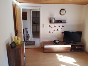Телевизор и/или развлекательный центр в Ferienwohnung im Wiesenweg