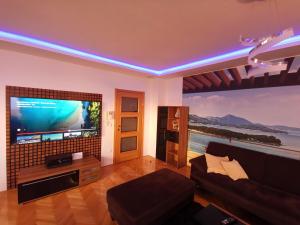 TV a/nebo společenská místnost v ubytování Apartment Makarska, panoramic sea & mountains view, Čuček