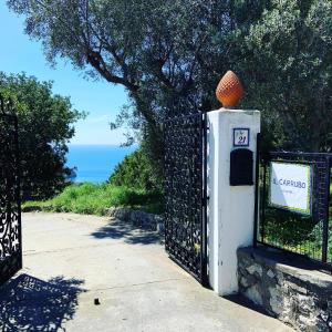a gate with a cone on top of it at Il Carrubo Capri in Anacapri