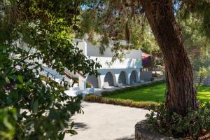 a building in a park with a tree at Casa Montzo boutique hotel in Katelios