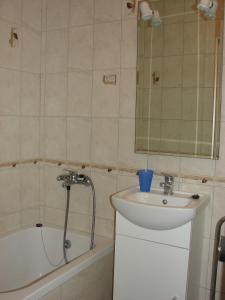 a bathroom with a sink and a bath tub at Villa Bruna Apartment in Rab