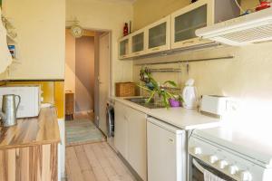 cocina con fregadero y lavavajillas en Artists Apartment near Telliskivi Creative Centre, en Tallin
