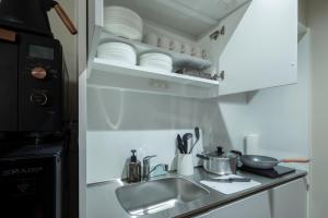 Kuchyň nebo kuchyňský kout v ubytování Randor Residence Hiroshima Suites