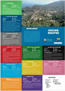 a brochure template for a hiking tour at Sa Plana Petit Hotel in Estellencs