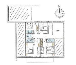The floor plan of Chalet Klösterle