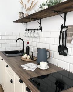 Kuchyňa alebo kuchynka v ubytovaní Apartamenty GOSZOWIANKA