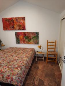 Postel nebo postele na pokoji v ubytování À Espera no Monte