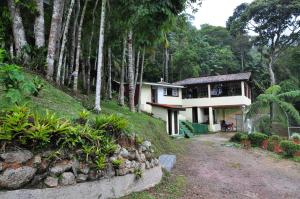 a house on the side of a hill with trees at Pousada e Spa Vrindávana in Teresópolis