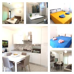 a collage of photos of a kitchen and a room at Casa del Parco in Olbia