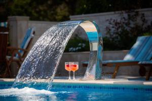 een drankje in een martini glas in een zwembad bij VILLA AQUA - Adults Only in Bol