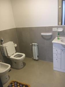 La salle de bains est pourvue de toilettes et d'un lavabo. dans l'établissement Departamento Centrico VDL, à Puerto Madryn