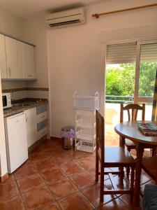 A kitchen or kitchenette at Apartamentos Carolina