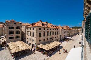 an overhead view of a city street with buildings at Apartments Martecchini in Dubrovnik