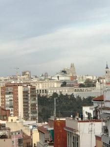 a view of a city with buildings at Puerta del Angel in Madrid