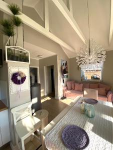 Posezení v ubytování Apartament Różany