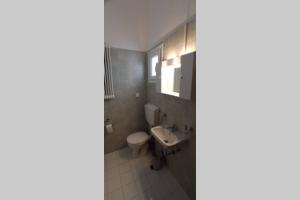 a bathroom with a toilet and a sink at Semith Home 1 in Kalabaka