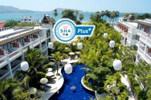 an aerial view of a resort with a swimming pool at Sunset Beach Resort in Patong Beach