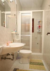W łazience znajduje się umywalka, toaleta i prysznic. w obiekcie Apartment in Kali with sea view, terrace, air conditioning, WiFi (4230-3) w mieście Kali