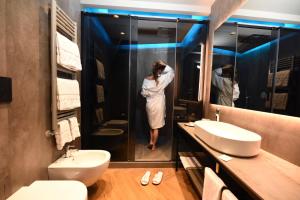 Koupelna v ubytování Rosa Salva Hotel