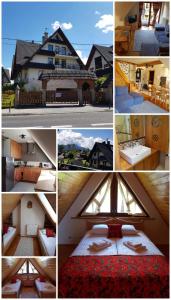 un collage de fotos de una casa con ventana en Zakopane apartament, en Zakopane