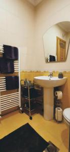 a bathroom with a sink and a mirror and a toilet at Apartman Spirit of Vlašić in Vlasic