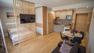 TV a/nebo společenská místnost v ubytování Promyk