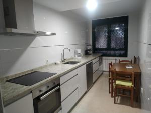 kuchnia ze zlewem i blatem w obiekcie Edificio Valles del Lúpulo (DUPLEX) w mieście Astorga
