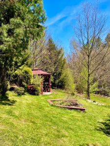 un gazebo in mezzo a un prato di Dom na Jeżynowym Wzgórzu - Blackberry Hill Cottage a Radziechowy