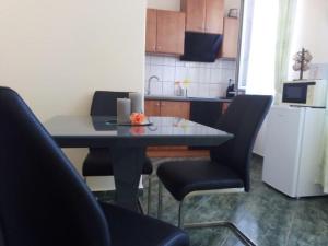 Kuchyň nebo kuchyňský kout v ubytování Apartman Ráchegy