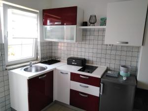 Kuchyň nebo kuchyňský kout v ubytování Apartments Ana
