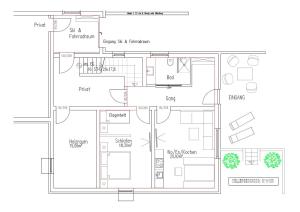 Půdorys ubytování Ferienwohnung Saxenhammer
