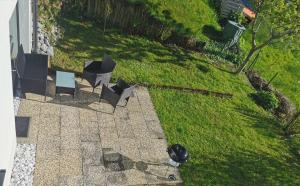 an aerial view of a park with benches and a yard at 7 Heaven in Eichenberg