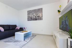 Posezení v ubytování Petra modern apartment with free parking and BBQ