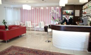 The lobby or reception area at Hotel Villa Angelina