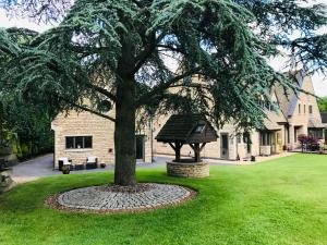 a tree in the middle of a green yard at Luxury, private, secure self-contained Coach House, near Wythall and close to the NEC in Tanworth