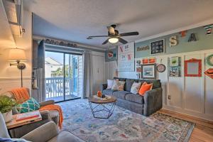 Eclectic Condo with Balcony 1 Block to Beach!