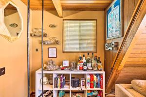 A biblioteca desta casa de férias