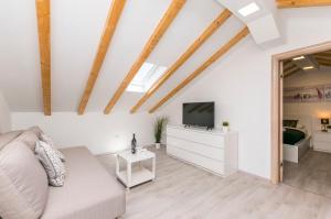 TV a/nebo společenská místnost v ubytování Apartments and Rooms Adriatic Suites
