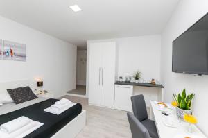 TV a/nebo společenská místnost v ubytování Apartments and Rooms Adriatic Suites
