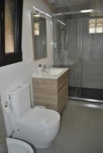 a bathroom with a toilet and a sink and a shower at CASA NATALIA, San Vitero in San Vitero +25 photos
