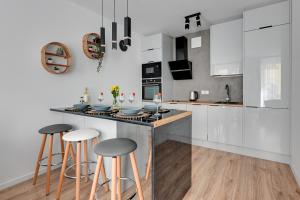 Kuchyňa alebo kuchynka v ubytovaní Apartament Wilcza Gdańsk TriApart