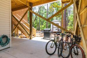 two bikes parked on the front of a garage at Turtles Nest in Dauphin Island