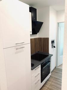 Kuchyň nebo kuchyňský kout v ubytování Ferienwohnung Holstenstern