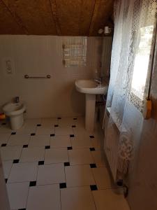 a bathroom with a sink and a toilet at Enjoy Gredos in El Arenal