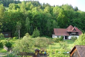 a house in the middle of a forest at Apartmány pod Soláněm in Karolinka