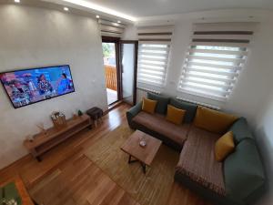 Un televizor și/sau centru de divertisment la Apartman TAMARIS - parking&spectacular mountain view