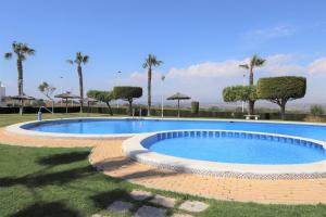 a large swimming pool in a field with palm trees at 053 - Altomar II 003 - comfortHOLIDAYS in Gran Alacant