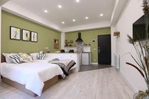 Kuchyň nebo kuchyňský kout v ubytování hotelise I Green-Rose Studio