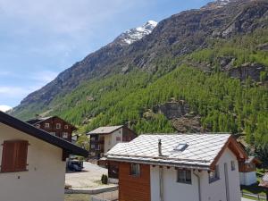 a small town with a mountain in the background at Apartment Castor und Pollux-2 by Interhome in Täsch +8 photos